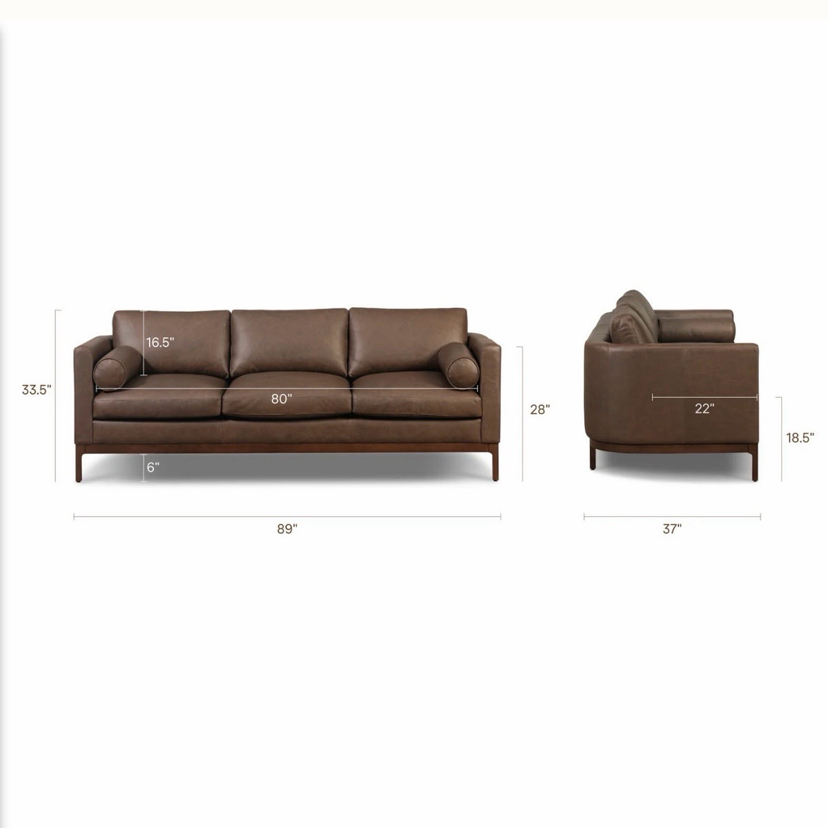 Poly & Bark Toscano 89 Sofa - Bridle Brown Leather