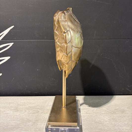 Gold Resin Tortoise Shell Finial, 10.5"W x 5"D x 18"H