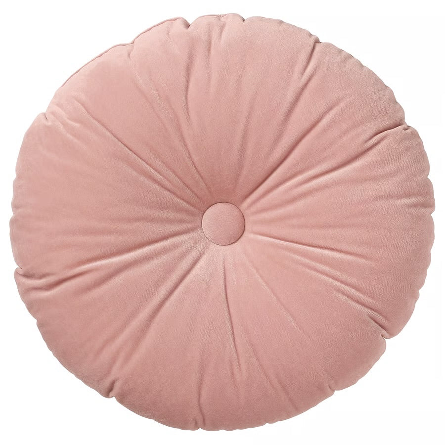 Round Velvet Throw Pillow, Light Pink, 16"