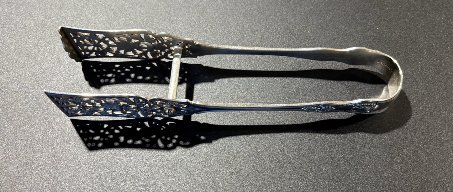 Silverplate Tongs 8.5" L x 2" W x 1.25" H