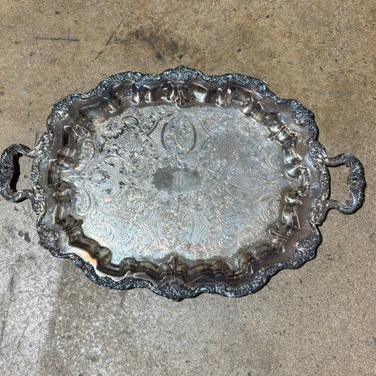 Silver Plated,  Footed Tray, W & S Blackington, 28" L x 19" W x 1.75" H