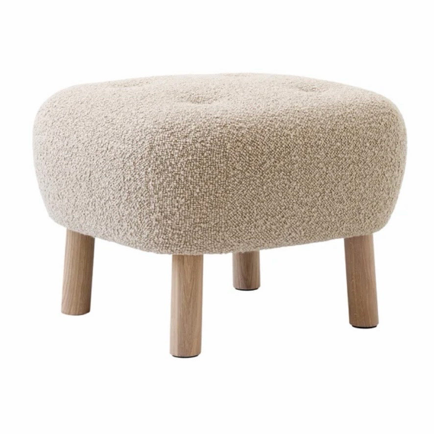 Little Petra Pouf, Sheepskin & Oiled Oak
