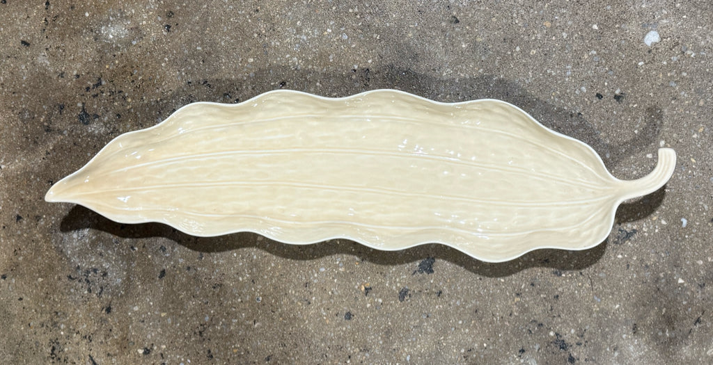 Banana Leaf platter, pale yellow, 25.5"L x 7"W x 1.5"H
