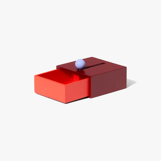 Areaware Cache Box, Small, Red / Orange / Lavender, 4.8" W x 4.8" D x 3.2" H