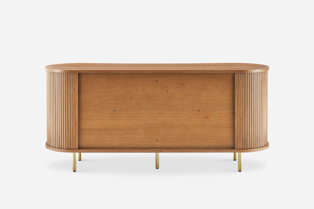 Castlery Harper Sideboard, Chestnut & Brass, 78.75" W x 19.75" D x 25.75" H