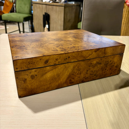 Oliver Home Burl Storage Box, 13.75"W x 11.25"D x 4.25"H
