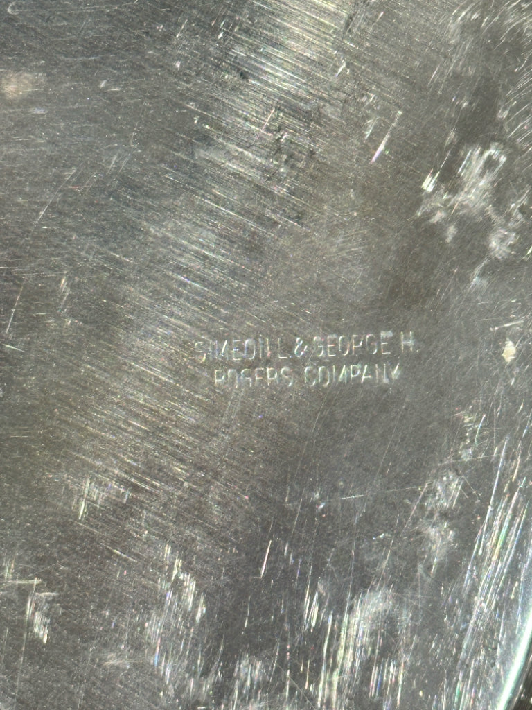 Etched silver plate platter, RogersCo, 12.5"dia