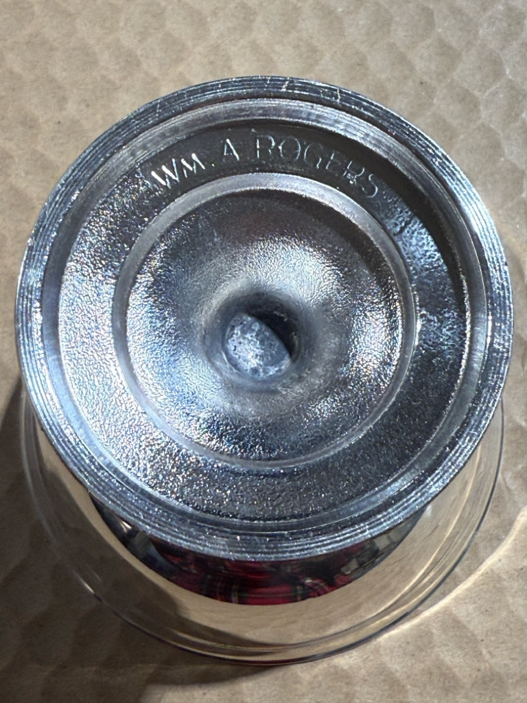 Wm Rogers silverplate dessert dish/petite compote, 4"W x 4"D x 3.5"H