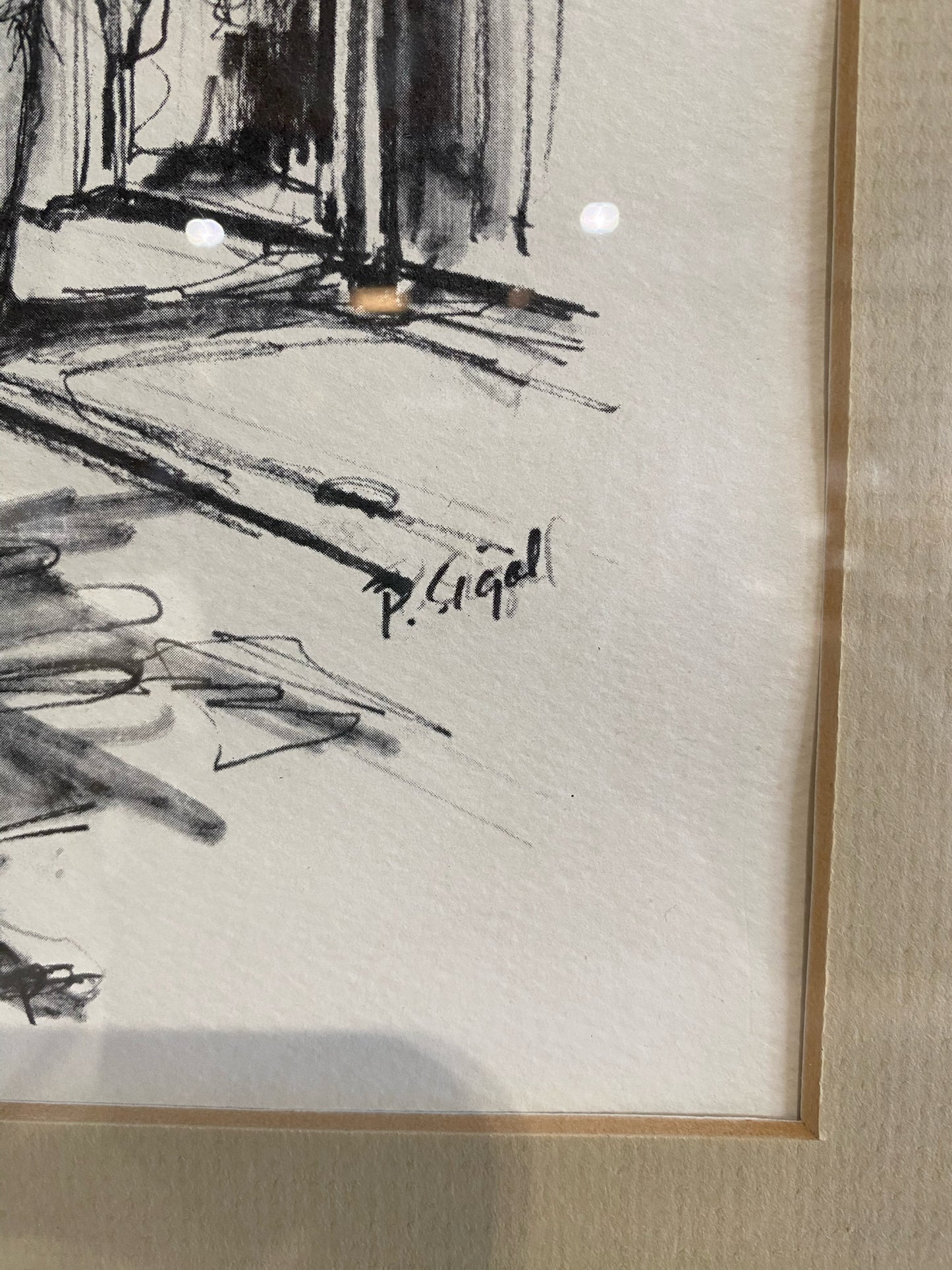 Charcoal, Main St. St Thomas, P. Sigal, 18"W x 15"H X .5"D