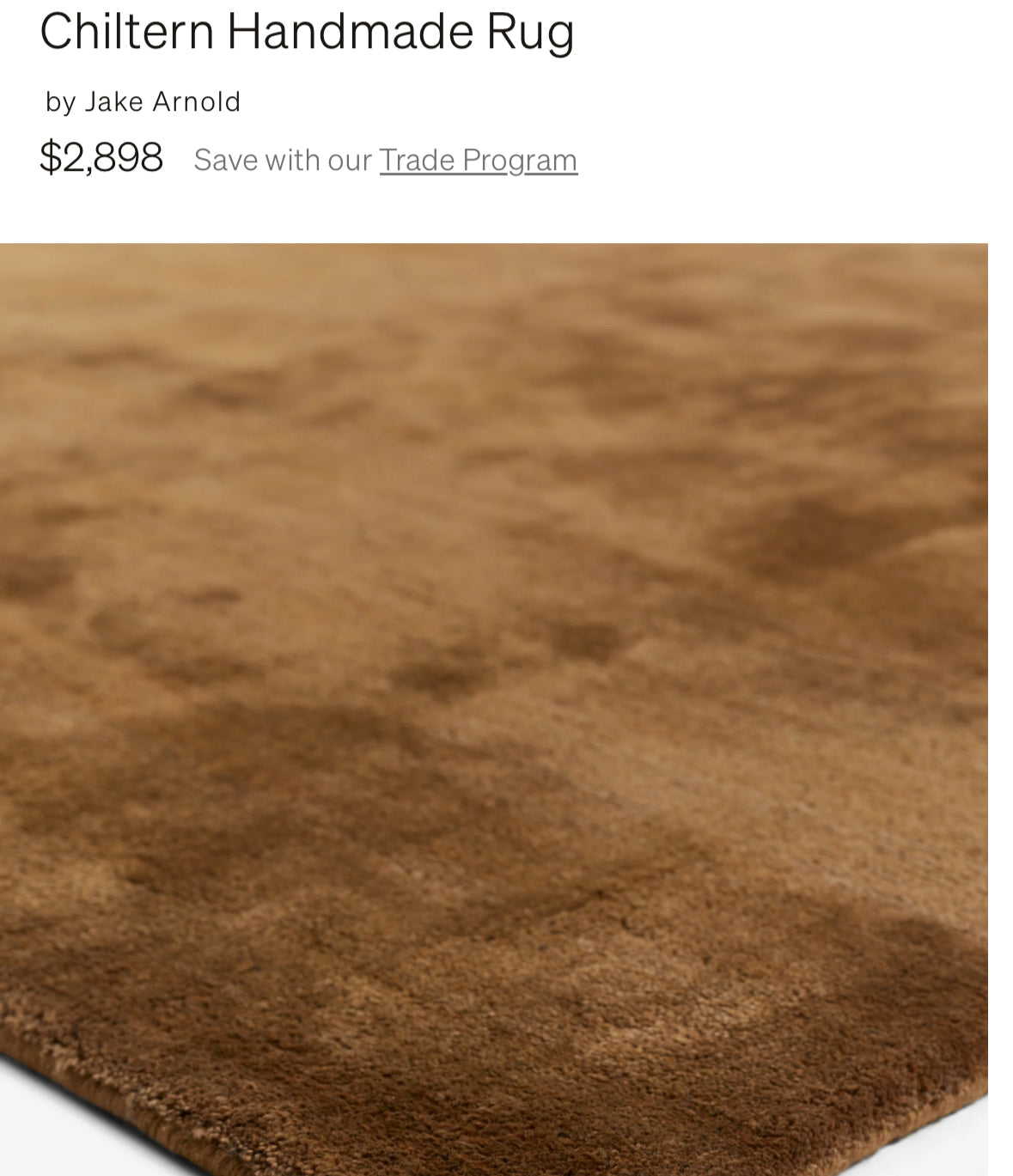 Lulu & Georgia- Chiltern Handmade Rug by Jake Arnold- Copper 9" x 12"