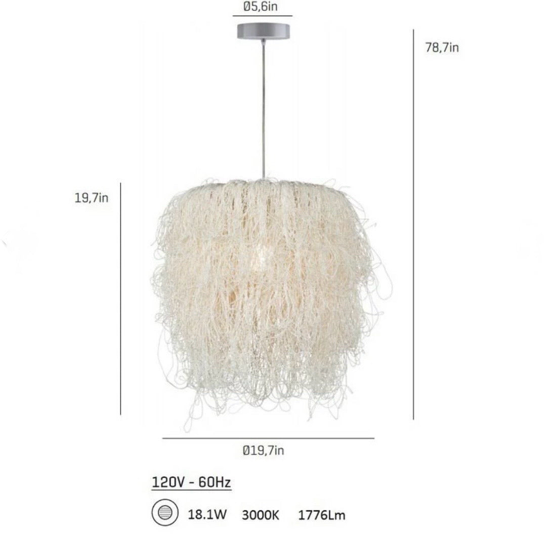 Caos Pendant Light, Red, 19.7"H x 19.7"Dia