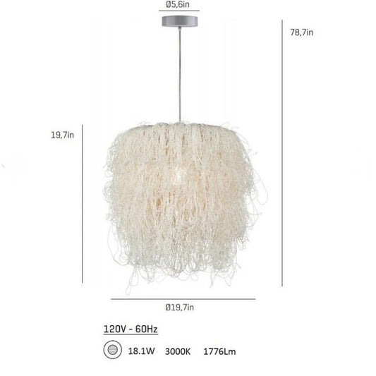 Caos Pendant Light, Red, 19.7"H x 19.7"Dia