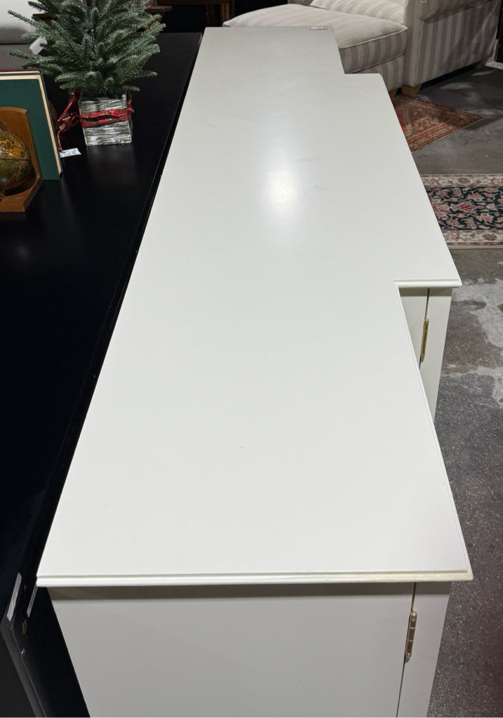 Chelsea House sideboard, ivory w/mirrored doors, 81"W x 21"D x 36"H