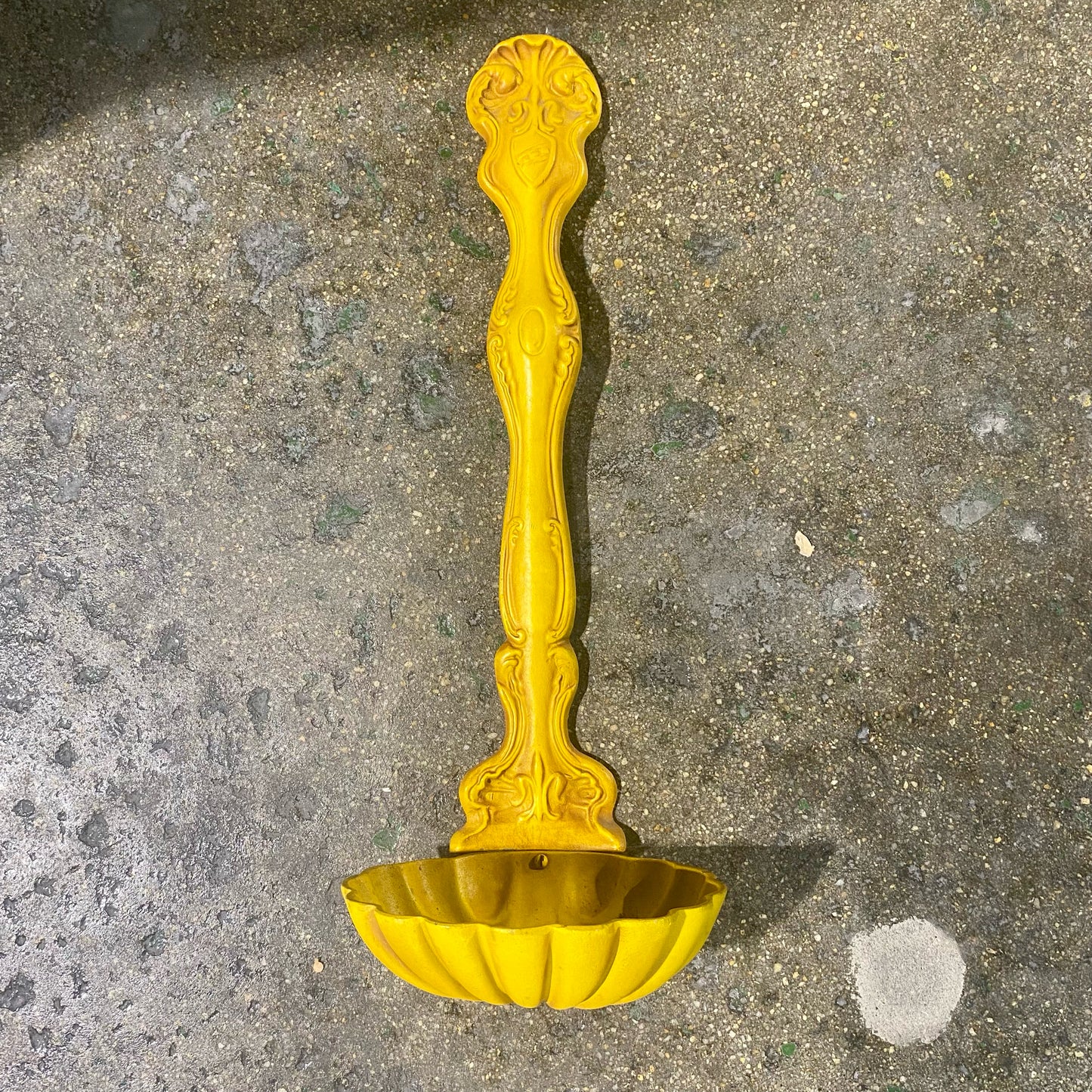 Vintage Cast Metal Ladle Sconces , Warm Yellow, 24"H x 8"W x 6"D