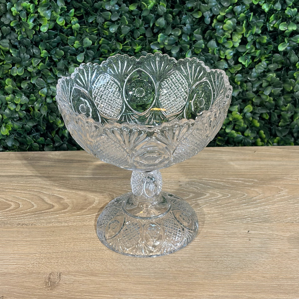 VTG Crystal Pedestal Bowl, 6"Dia x 6"H