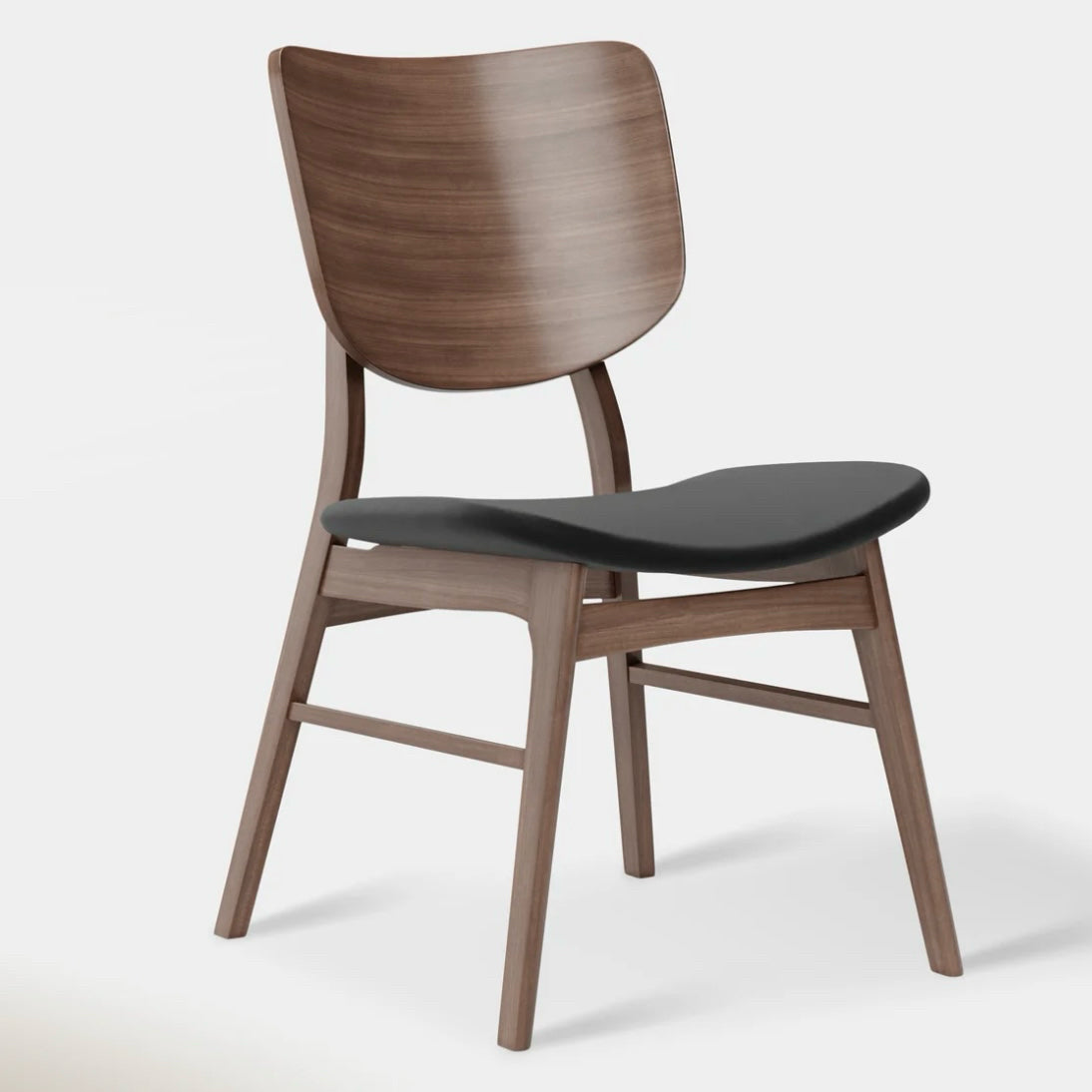 Set of 2 Hoft Home Anders Dining Chairs, Black & Walnut, 18.5" L x 23" W x 32" H