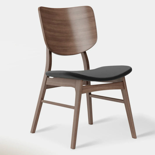 Set of 2 Hoft Home Anders Dining Chairs, Black & Walnut, 18.5" L x 23" W x 32" H