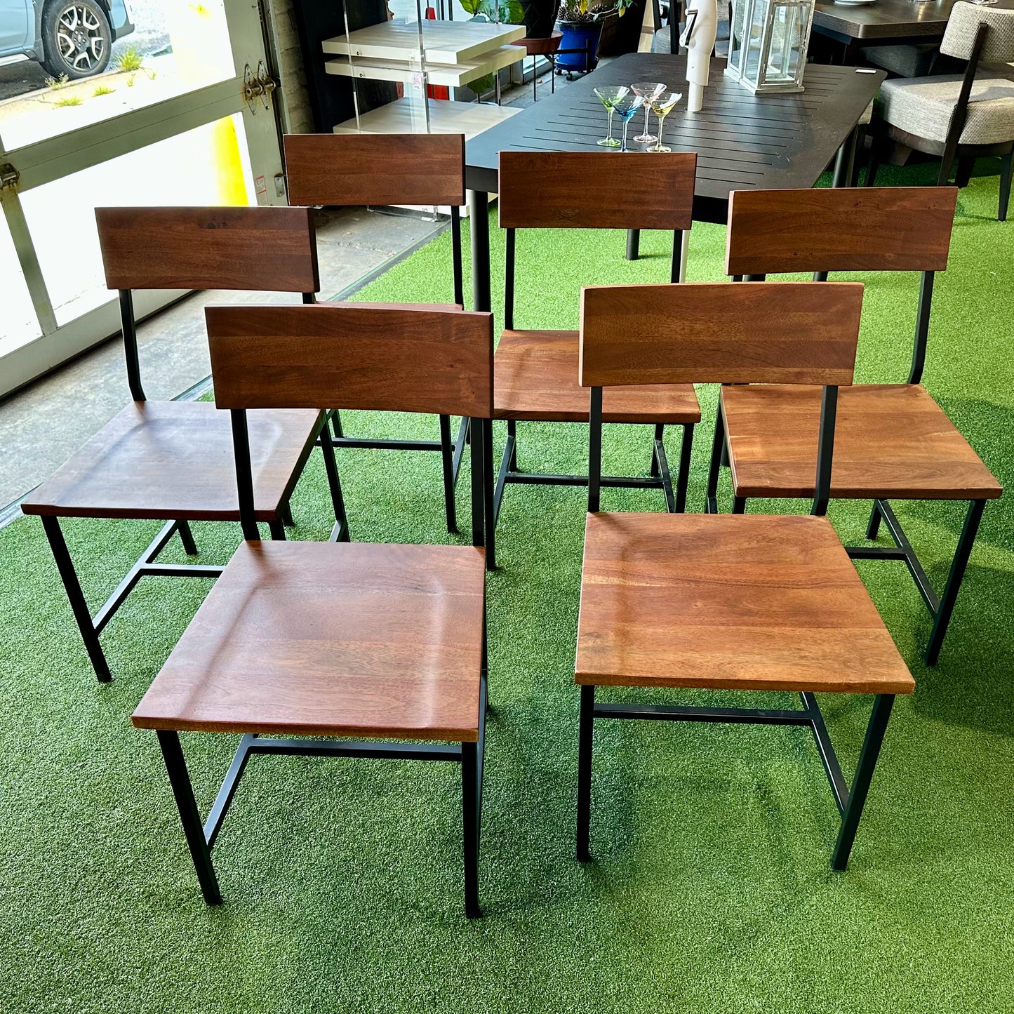 Airloft Acacia Wood Dining Chairs, SET of 6, 18" W x 16" D x 33" H