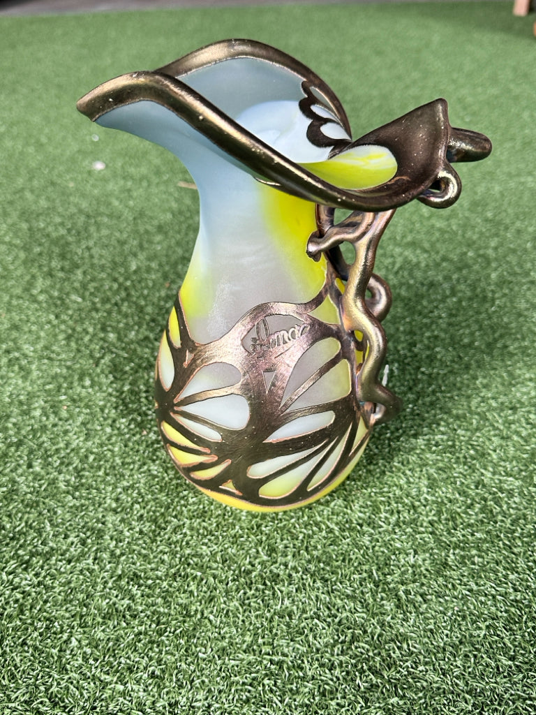 AMA Romania Art Glass Pitcher