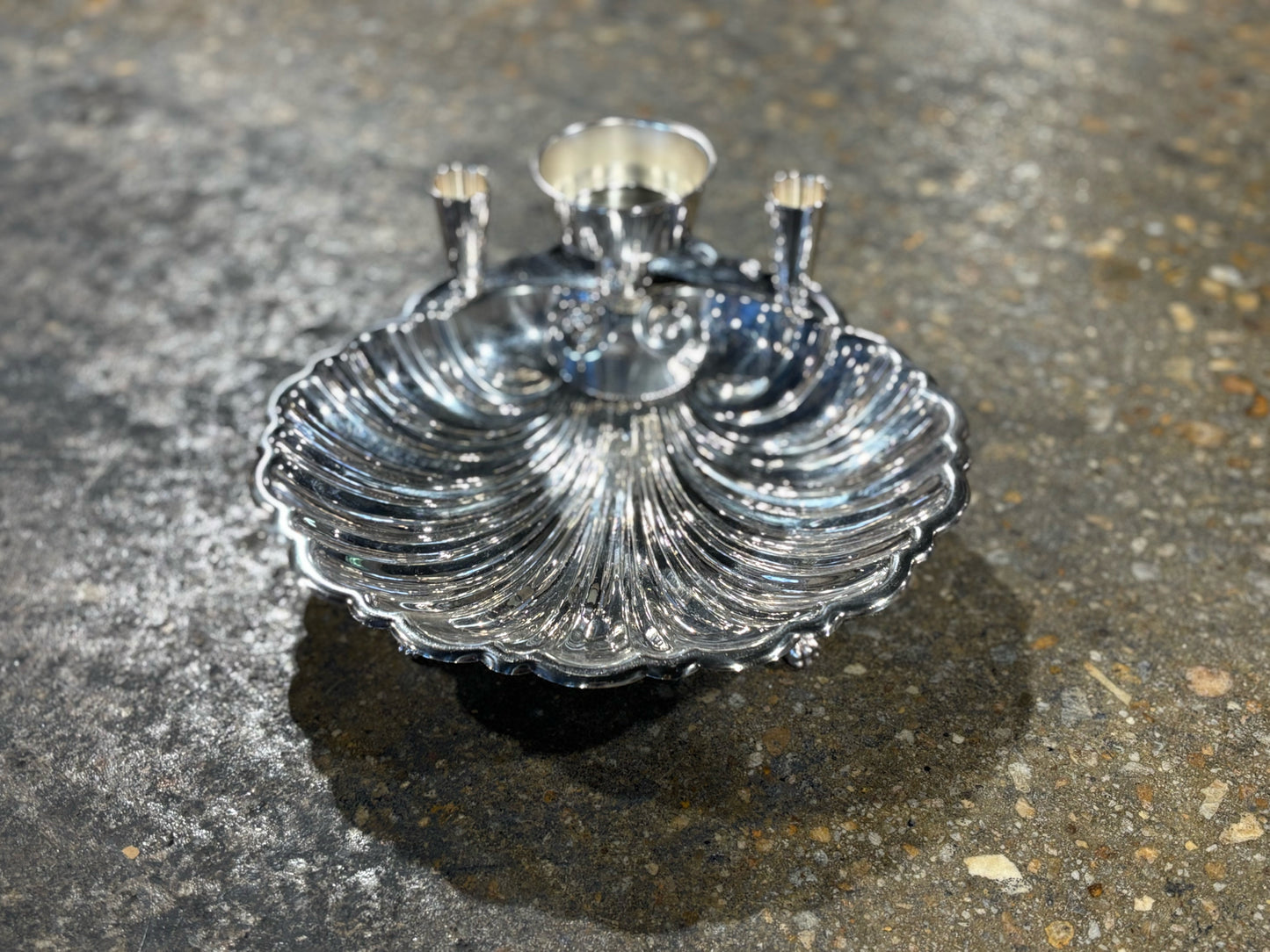 Silverplated Shrimp Clam Shell 11"  W x 4.5" H