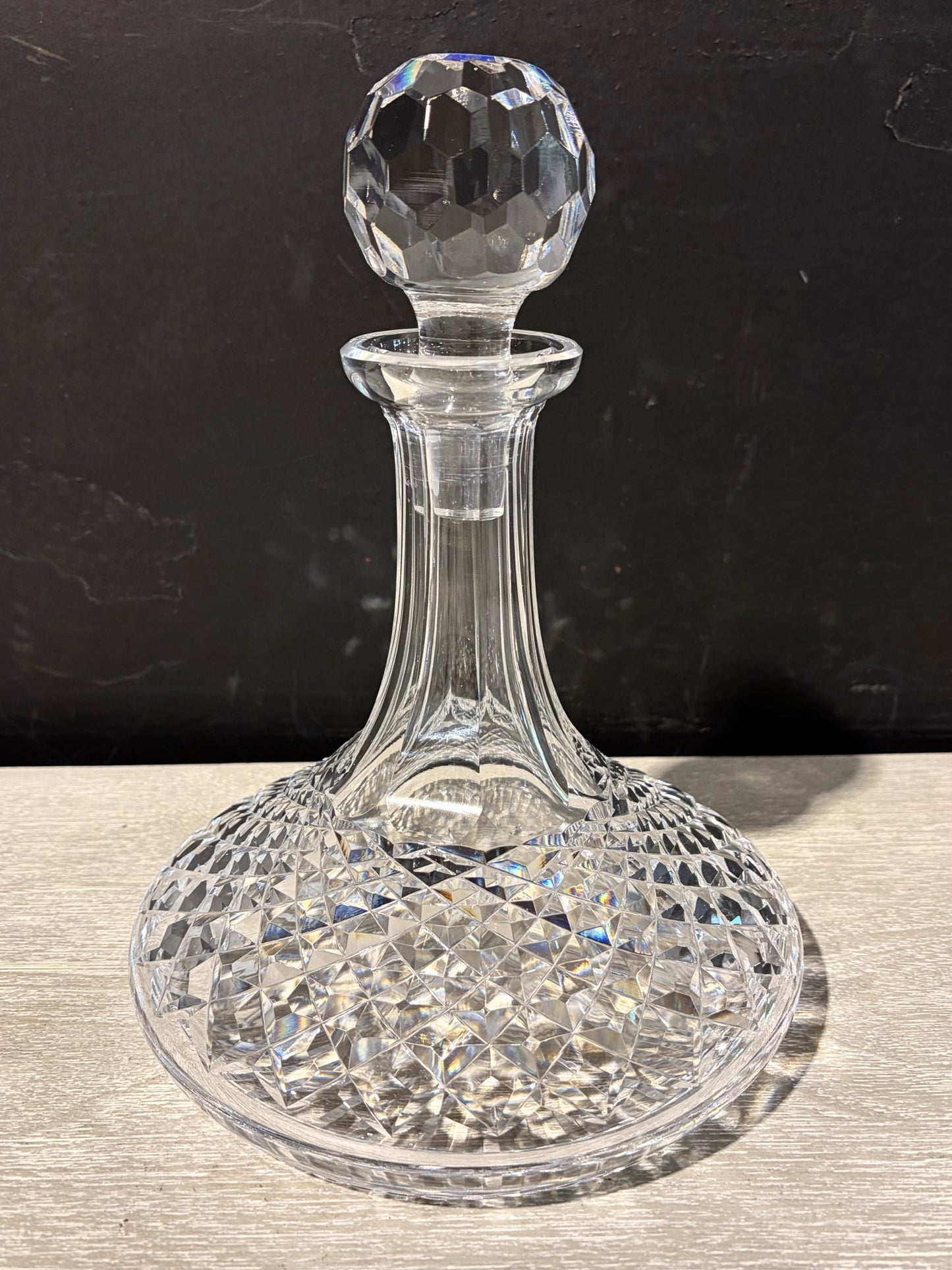 VTG Waterford Crystal Alana Ships Decanter, 7"Dia. x 10"H
