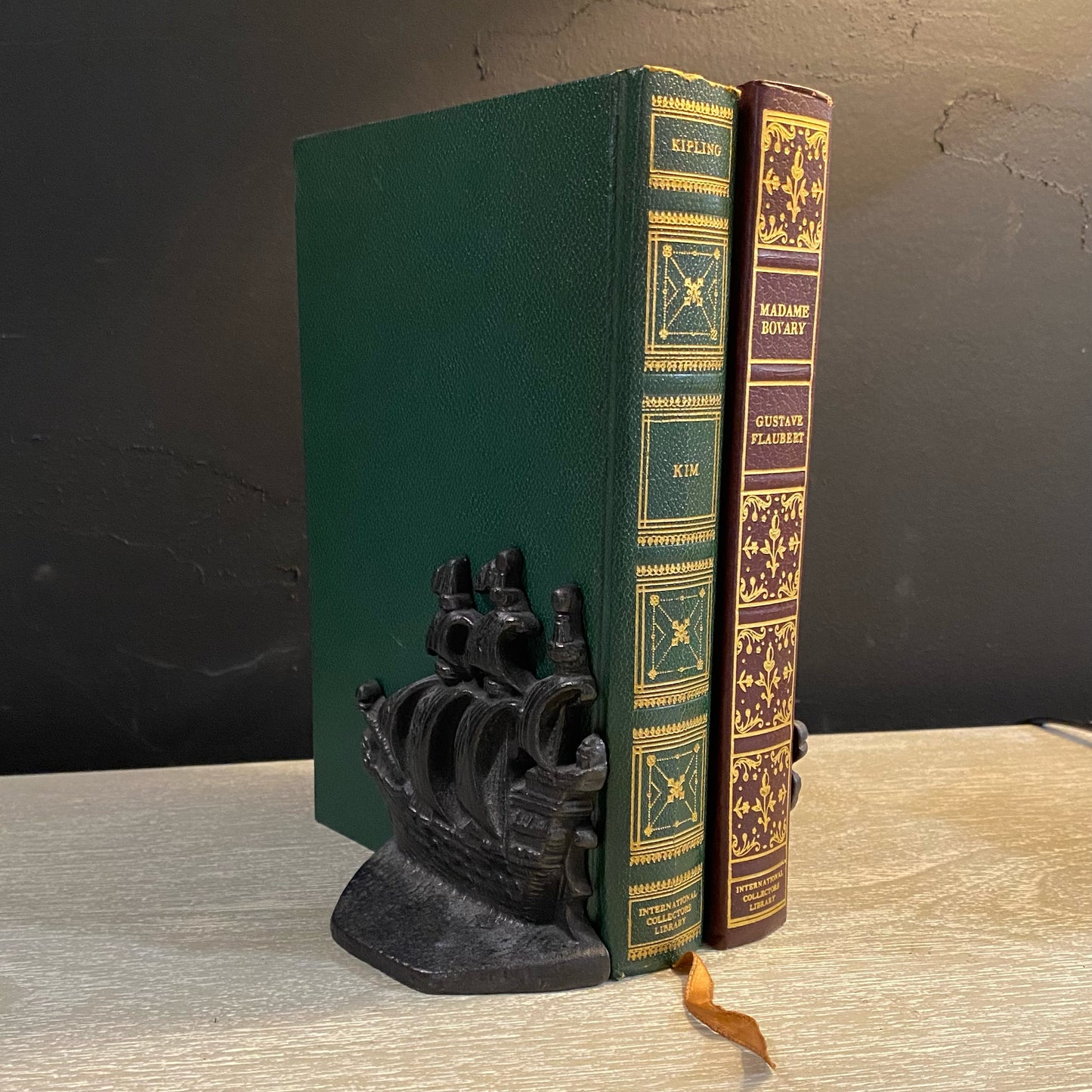 Vintage Cast Iron Sailing Ship Bookends, 4.25"W x 1.5"D x 4"H