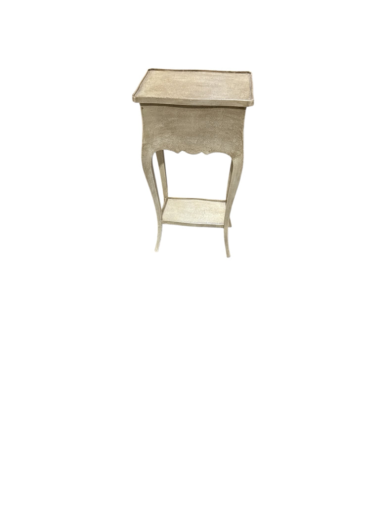 Crackle finish side table, 17"W x 13"D x 31"H