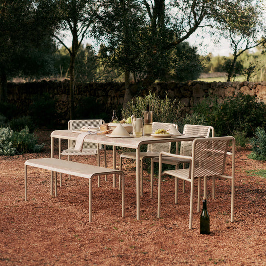 Ferm Living Dapple Outdoor Dining Armchair, Cashmere, 23.6" W x 20.9" D x 31.5"H