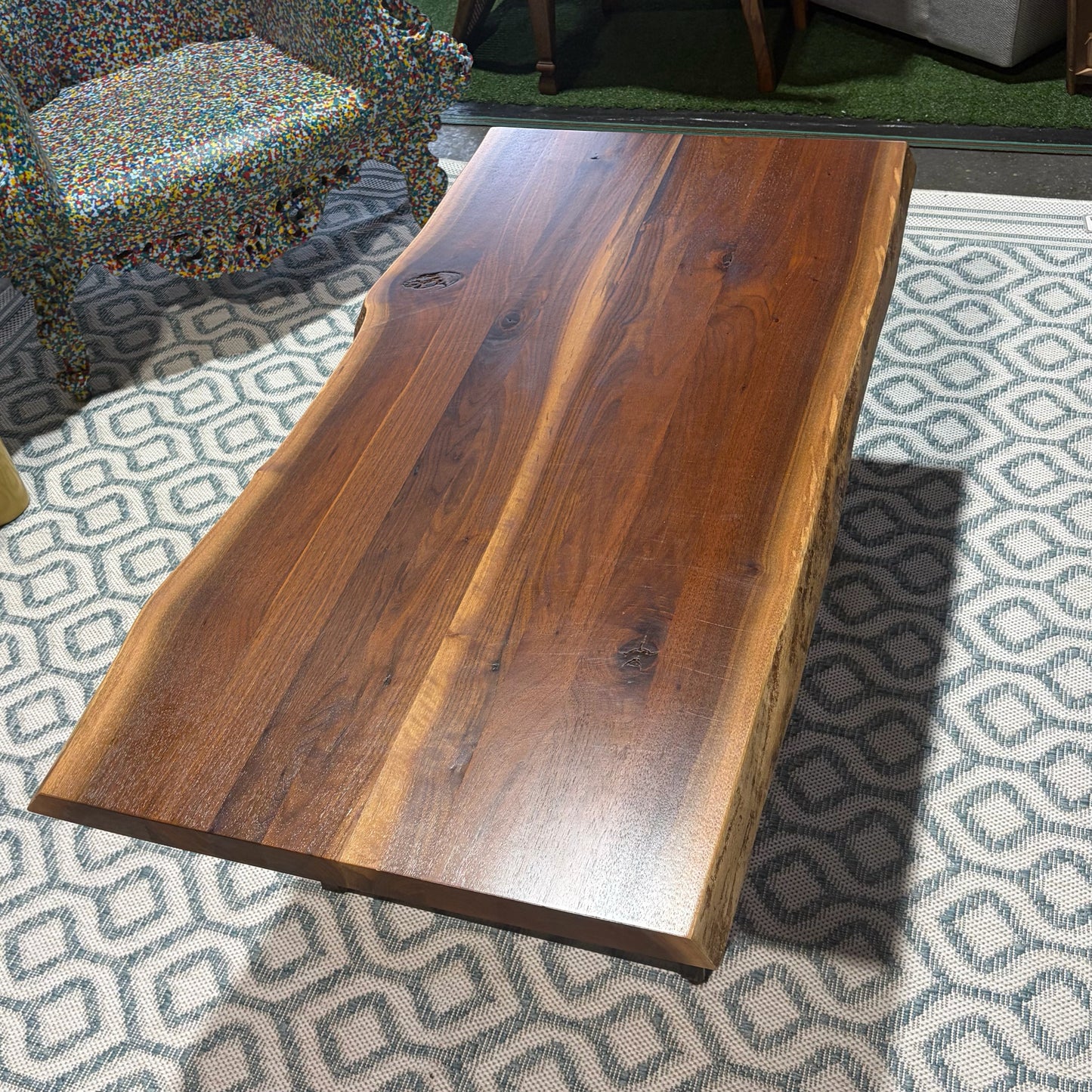 Live-Edge Wood Coffee Table, Black Walnut, 48"W x 24.5"D x 19"H