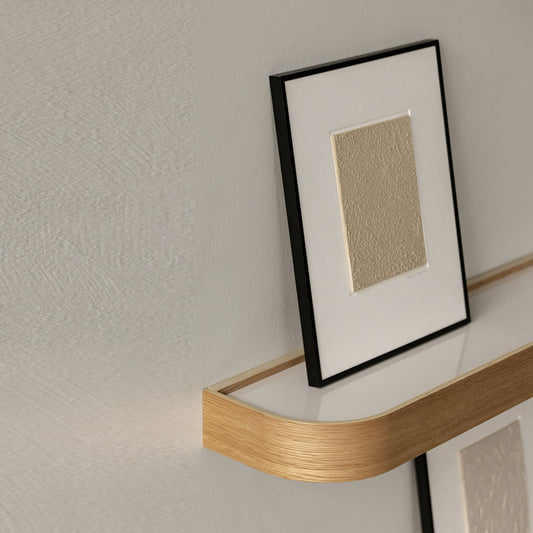 Epoch Shelf by Nina Bruun, Natural Oak & Fog, 31.1" W x 8" D x 2.2" H