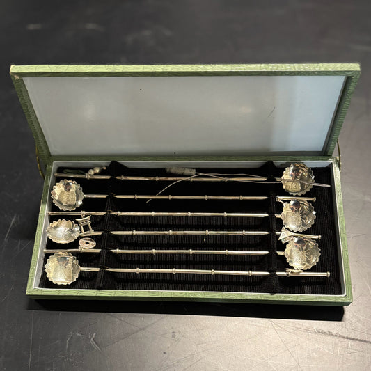 Set 6 Sterling Japanese Iced Tea Spoons