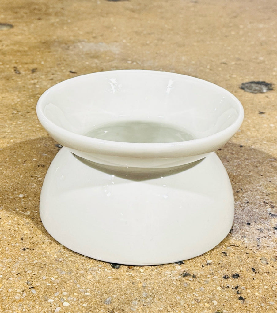 Vintage HALL ceramic spitoon, white, 7"W x 7"D x 4.25"H