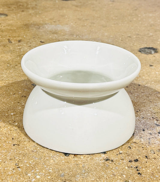 Vintage HALL ceramic spitoon, white, 7"W x 7"D x 4.25"H