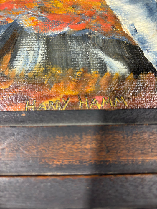 Oil Painting, signed Harry Hamm 28.5" W x 1" D x 25" H