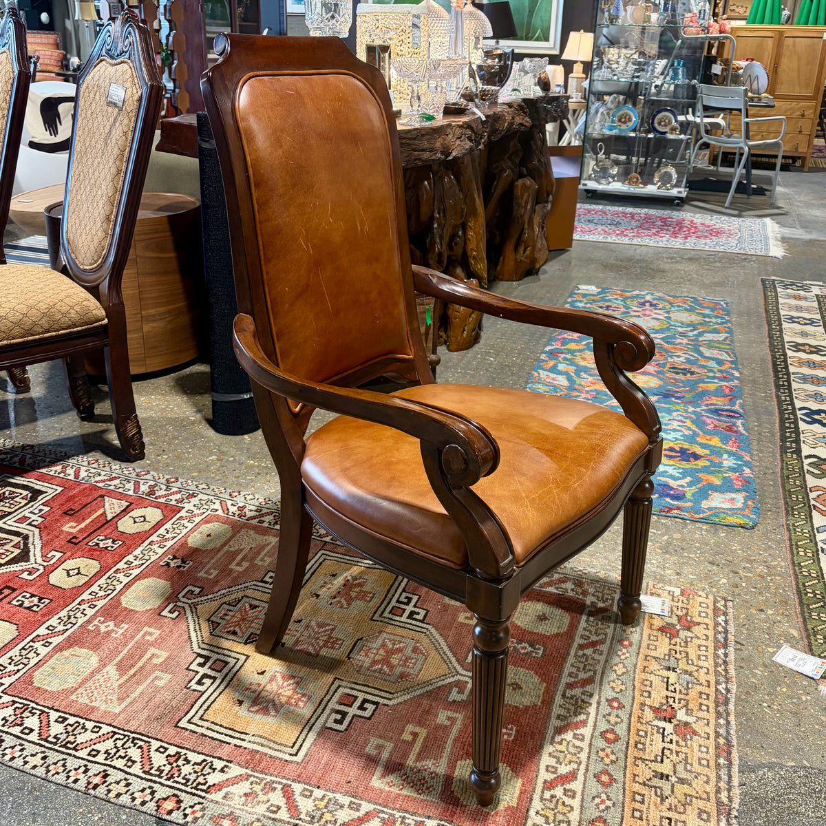 VTG Regency Style Leather Arm Chair