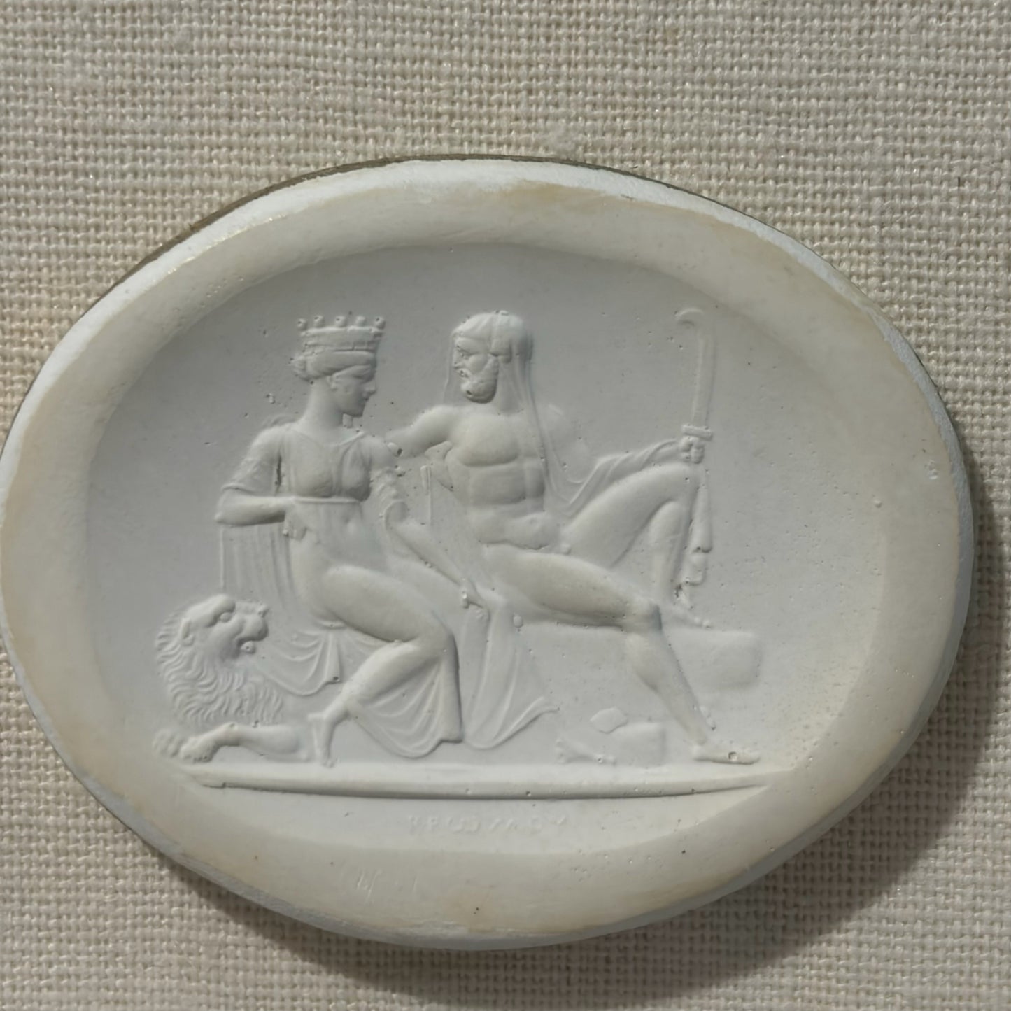 Saturn & Rhea Framed Intaglio, 21"H x 17"W