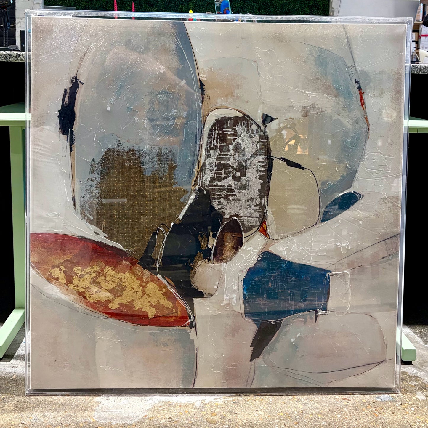 Acrylic Framed "Split Second Decision II" by Sydney Edmunds, 40"W x 40"H x 2"D