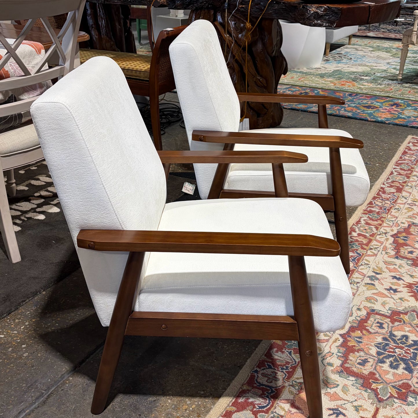 Pair of Linen Accent Chairs, 25.75"W x 27"D x 33"H