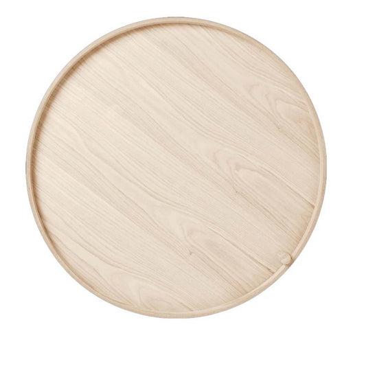 Audo Copenhagen Turning Table, White Oak, 25.6"Dia x 14.2"H
