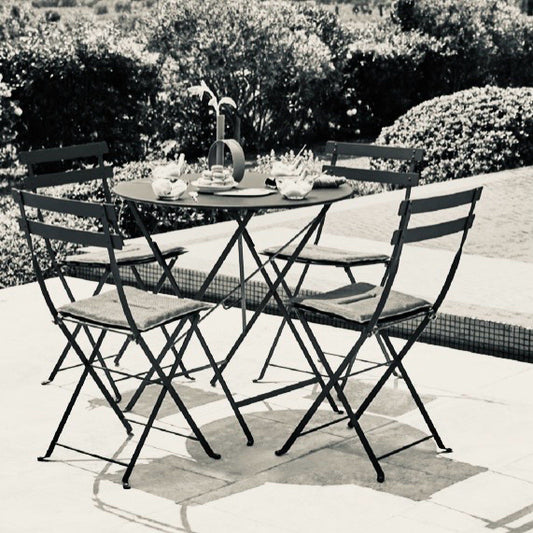 Pair of Bistro Outdoor Chair Cushion, Clay Grey Stereo Fabric, 15"L x 11"W