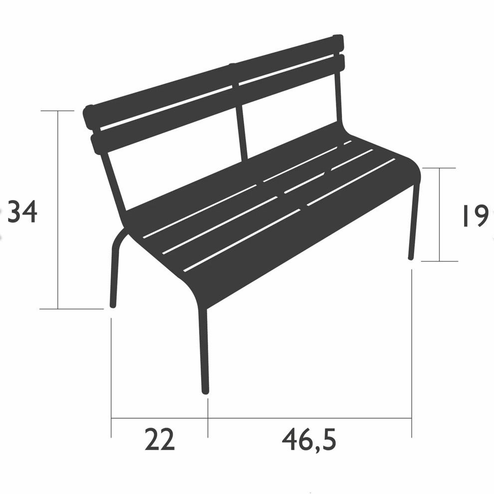 Luxembourg 2 Seater Outdoor Bench, Clay Grey (Textured)