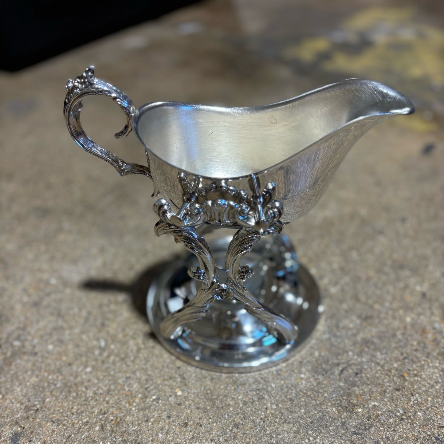 Gravy Boat with Stand, FB Rogers 8.5" W x 6" W x 7" H