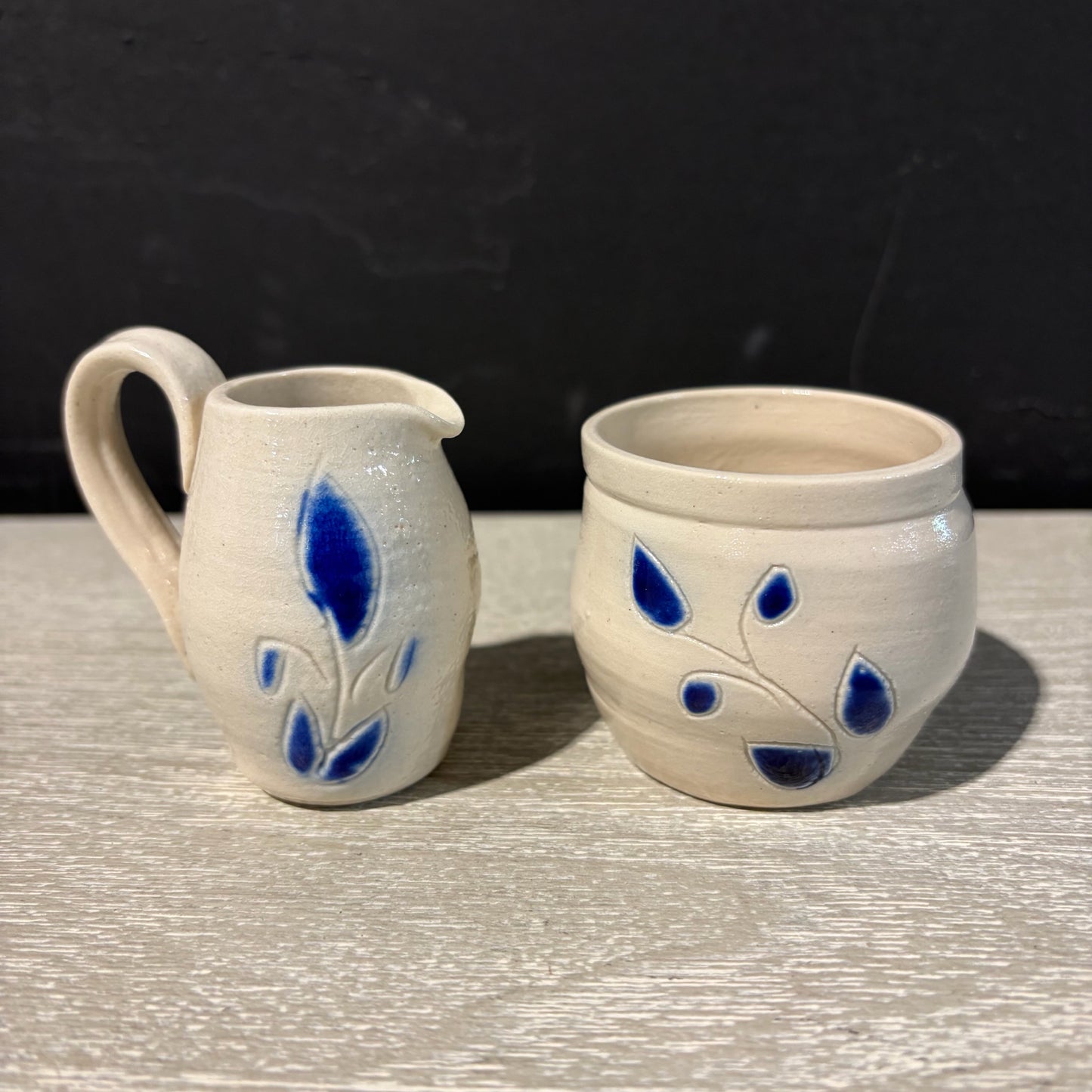 Tiny Pottery Pitcher and Cup, ea 2" H x 2"W
