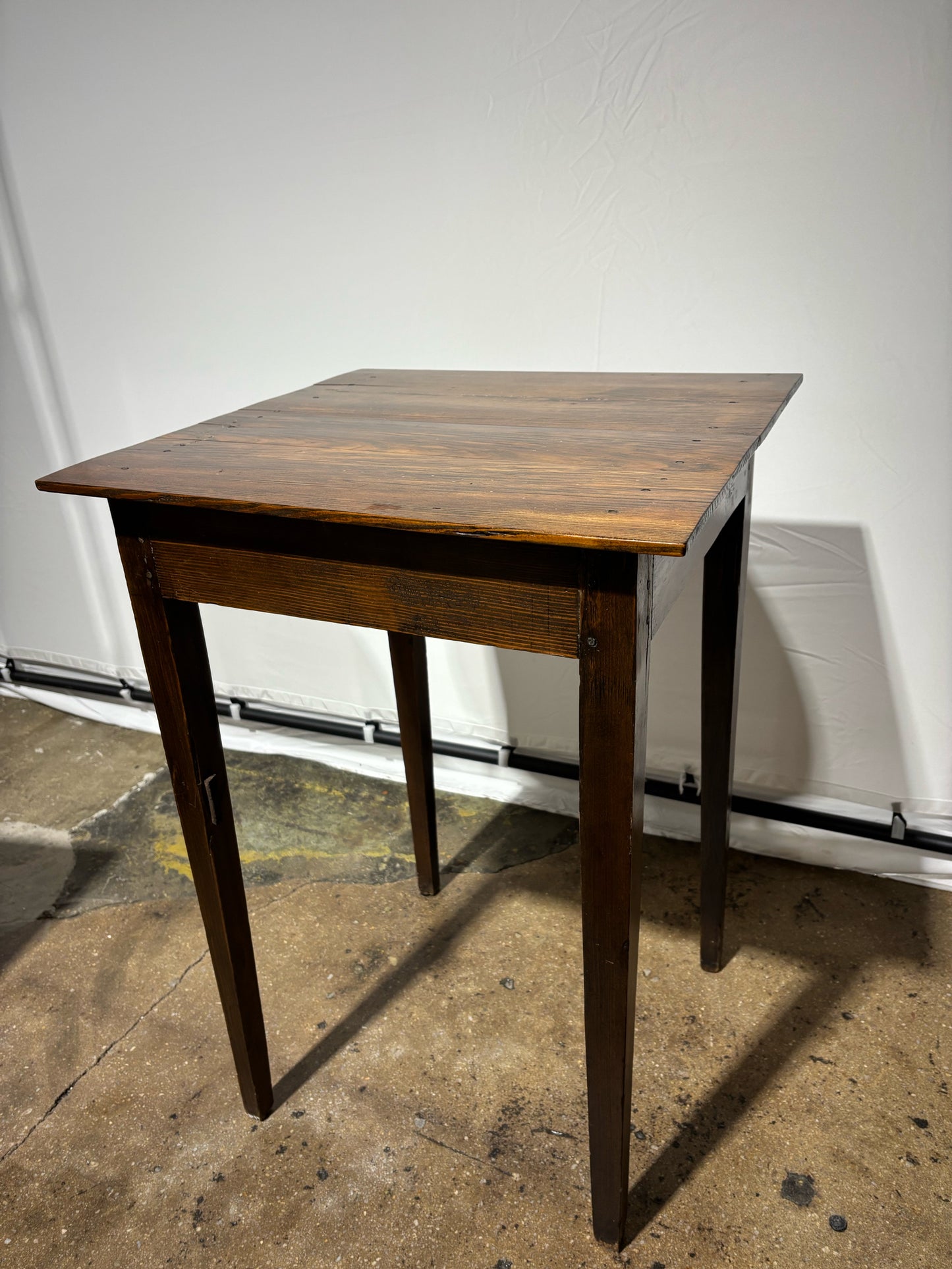 Antique Petite Wooden Side Table, 20"Lx20.5"Wx30"H