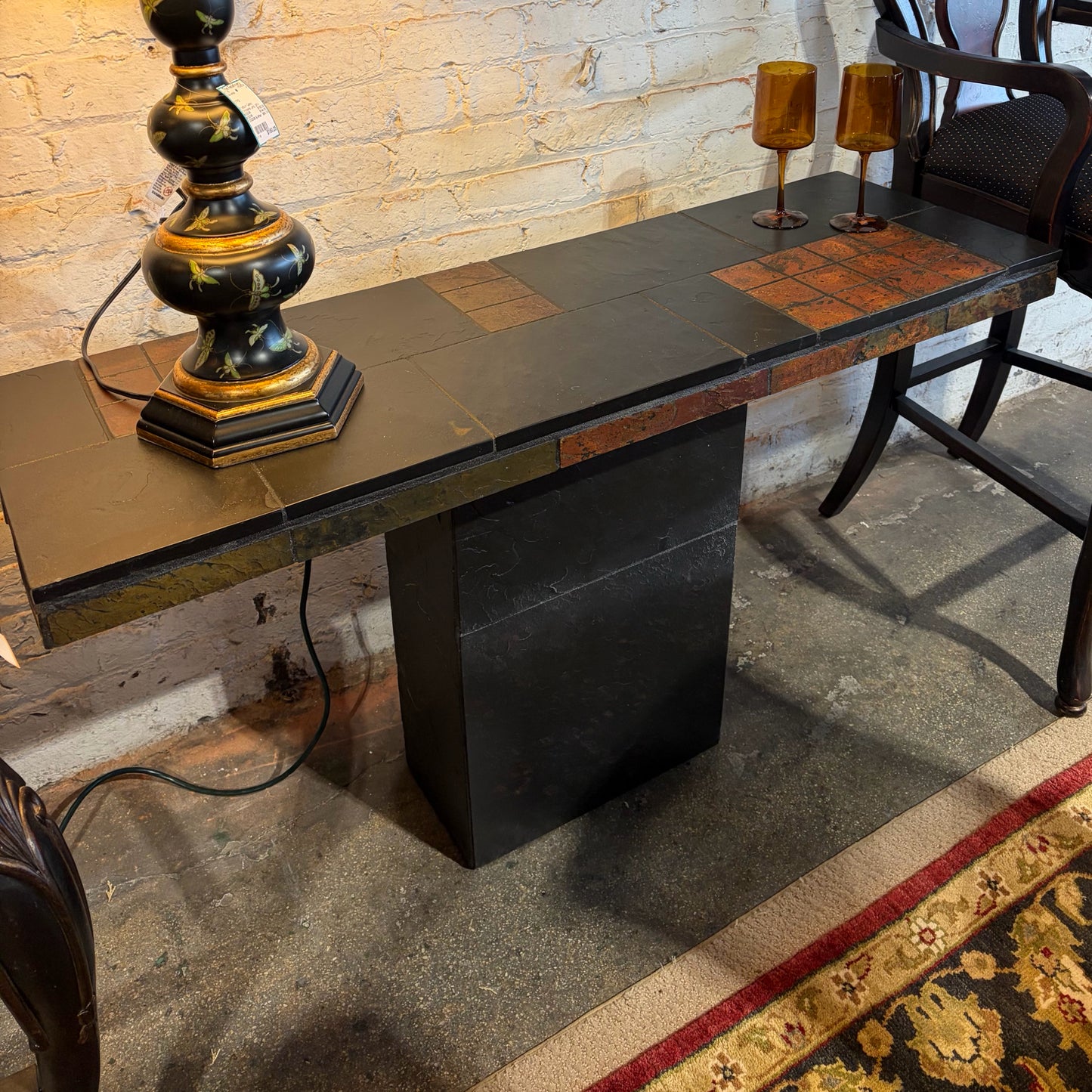 Tiled Console Table , 15.75"D x 47.75"W x 28.5"H