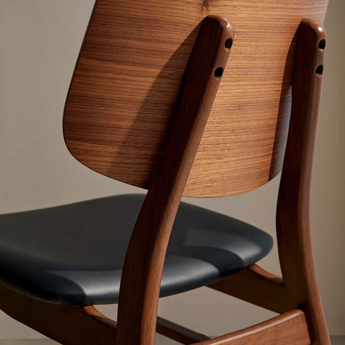 Set of 2 Hoft Home Anders Dining Chairs, Black & Walnut, 18.5" L x 23" W x 32" H
