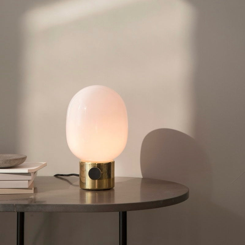 Audo Copenhagen JWDA Table Lamp, Mirror Polished Brass, 6.75" Dia x 11.4" H