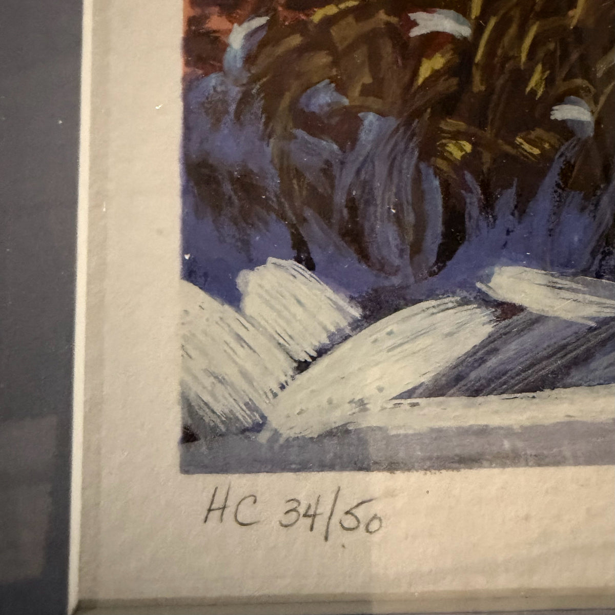 Limited Serigraph 34/50 print "L'Etang" by Littorio Del Signore 17"W x 20"H