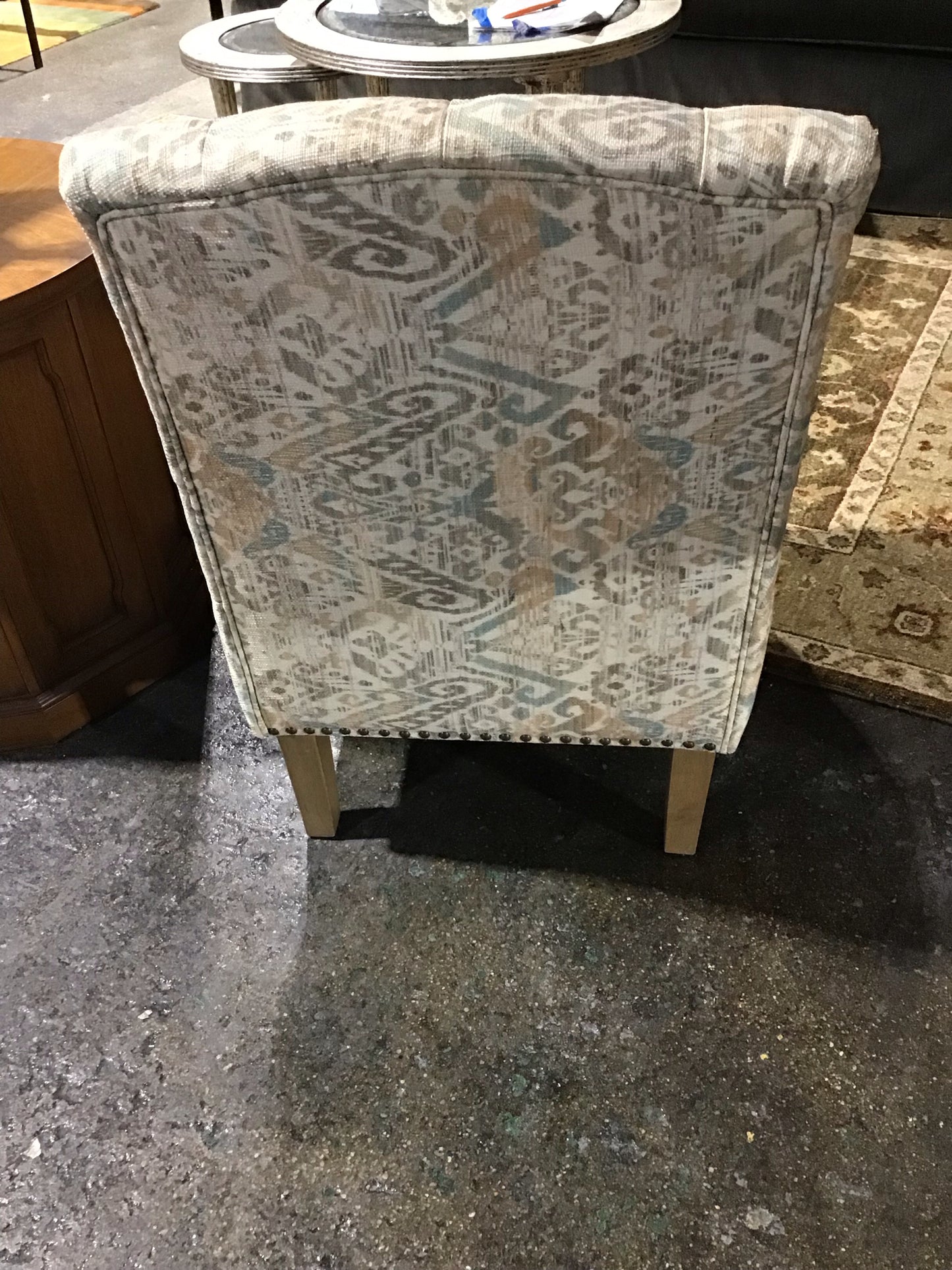 Tufted Occasional Chair With Nailhead Trim 22"L x 24" Wx 32"H