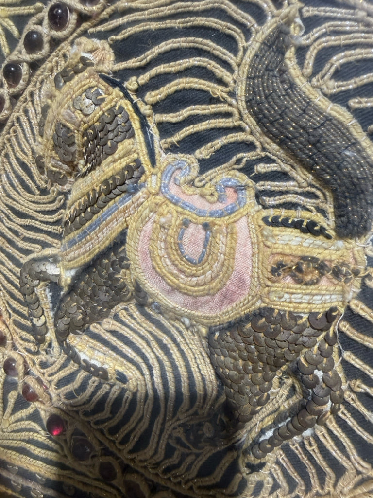 Burmese Kalaga tapestry, horse, 14.5"W x 14.5"H